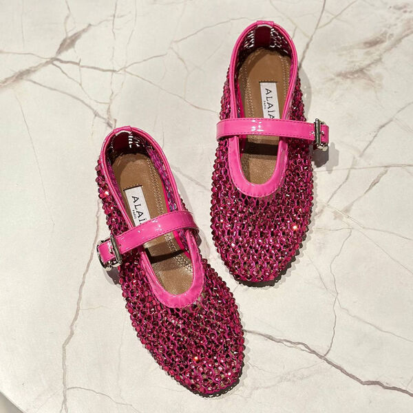 Балетки Alaïa женский кожа розовый 155677-2
