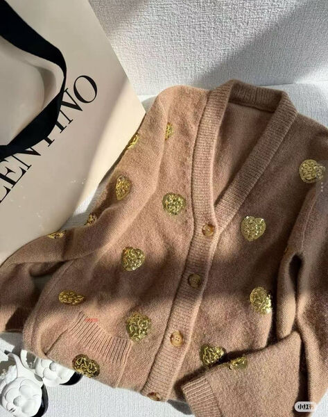 Кардиган Valentino женский вязаная ткань бежевый 201936-3