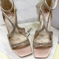 Босоножки Jimmy Choo женский стразы розовый 174306