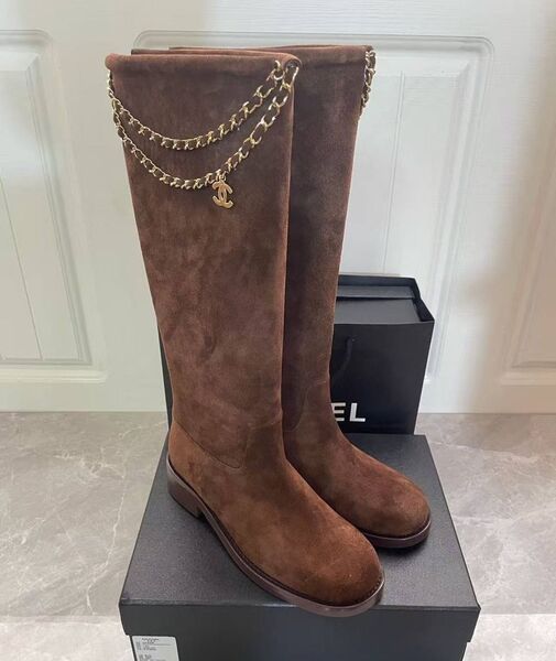 Сапоги Chanel женский замша 200197