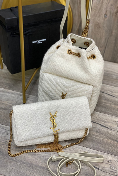 Рюкзак Saint Laurent женский ткань белый 78012-2