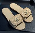 Шлепки Chanel женский кожа бежевый 187046-1
