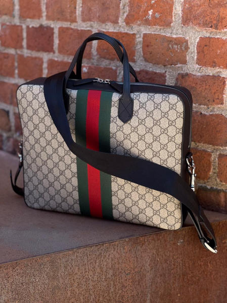 Мужской портфель Gucci мужской кожа бежевый 52072-3