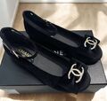 Балетки Chanel женский замша черный 172599-1