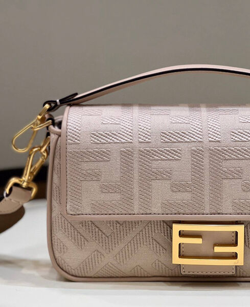 Сумка Fendi Baguette женский текстиль розовый 142096-6
