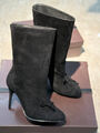 Сапоги Gucci женский замша черный,серебристый 199505