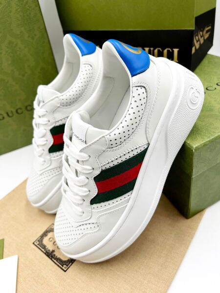 Кеды Gucci женский кожа белый 24869-2