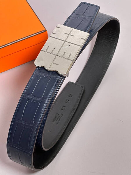 Мужской ремень Hermès мужской кожа синий 152867