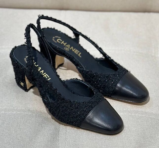 Туфли Chanel женский кожа черный 138355