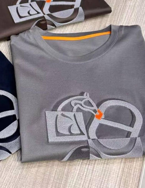 Мужская футболка Hermès мужской графитовый 174352-10