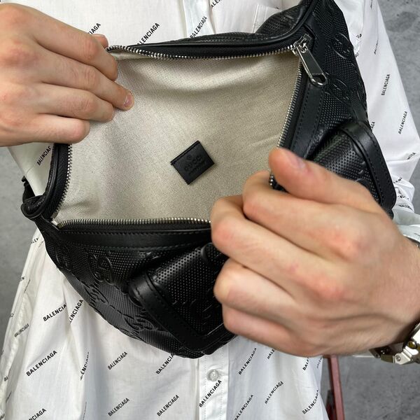 Мужская сумка слинг Gucci мужской кожа черный 42758-5