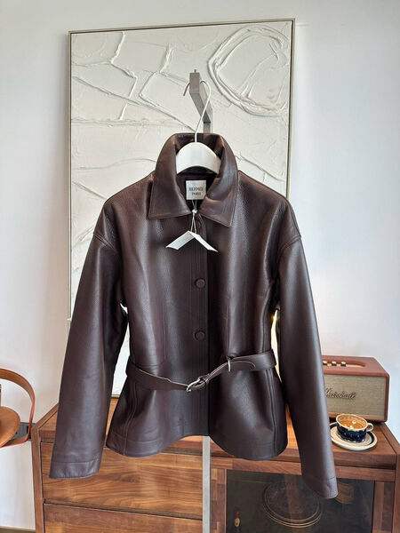 Куртка Hermès женский кожа бордовый 183157-2