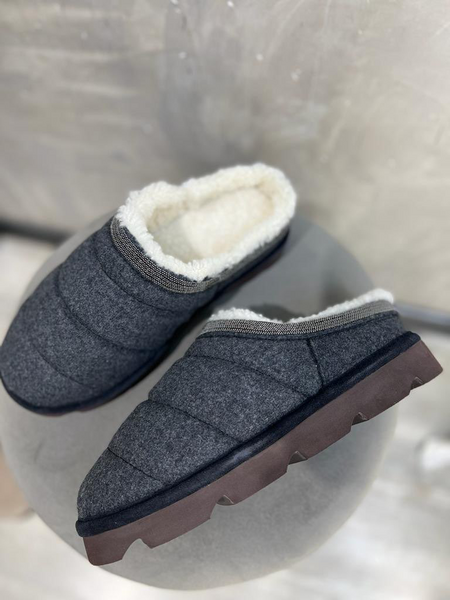 Сабо Brunello Cucinelli женский ткань графитовый 65415-2