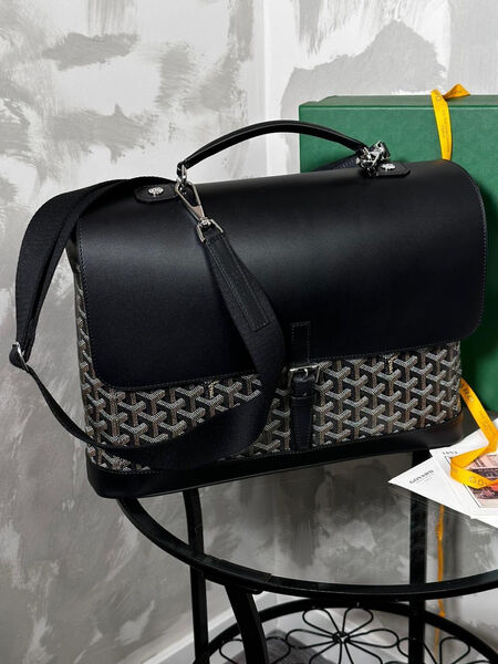 Мужской портфель Goyard мужской кожа черный 121568-3
