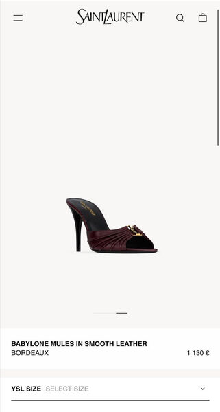 Шлепки Saint Laurent женский кожа бордовый 181512