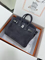 Сумка Hermès Birkin 25 женский замша графитовый 155731-2