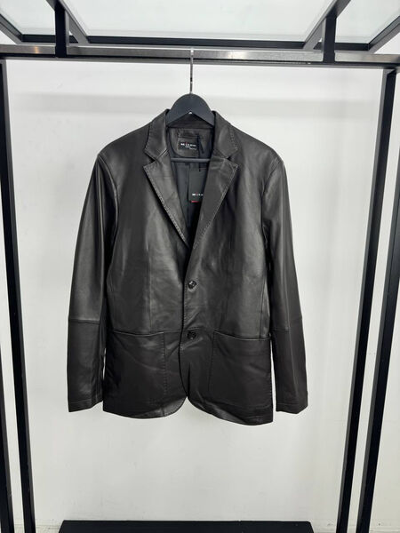 Мужская куртка Kiton мужской кожа графитовый 195966-4