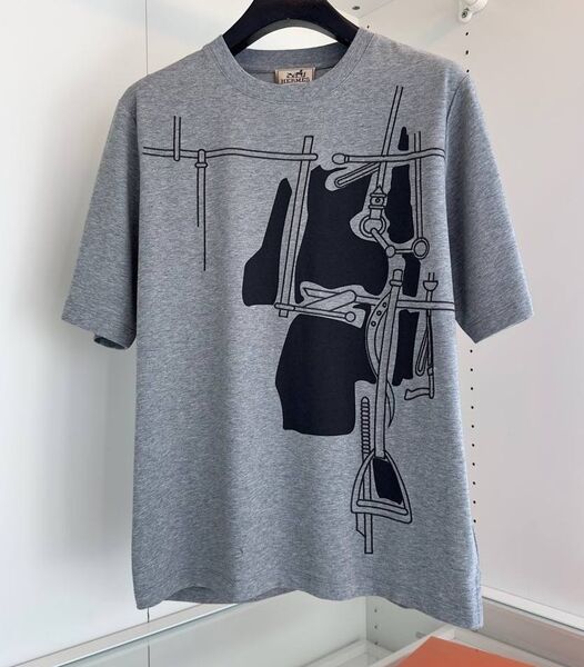 Мужская футболка Hermès мужской графитовый 178324