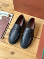 Мужские лоферы Loro Piana мужской кожа черный 135778-9
