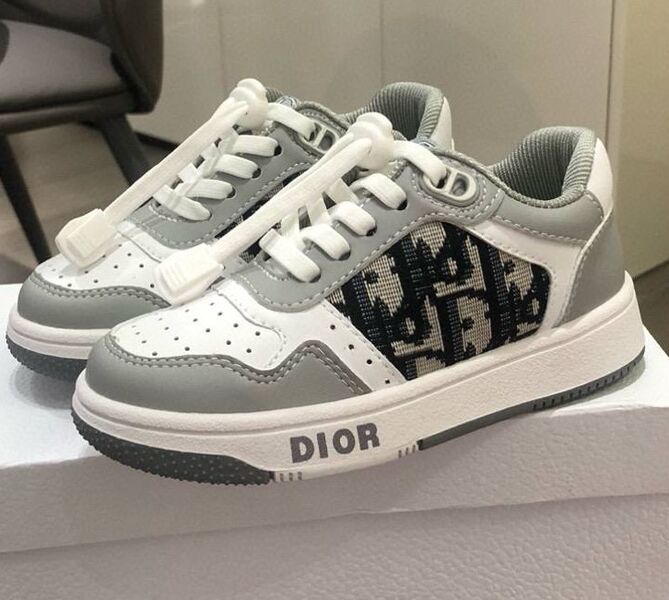 Детские кроссовки Christian Dior кожа графитовый 179628