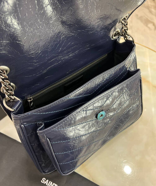 Сумка Saint Laurent Niki Medium женский кожа синий 160385-8