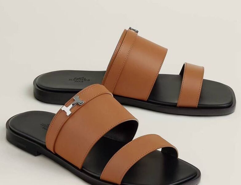Шлепки Hermès женский кожа 183805