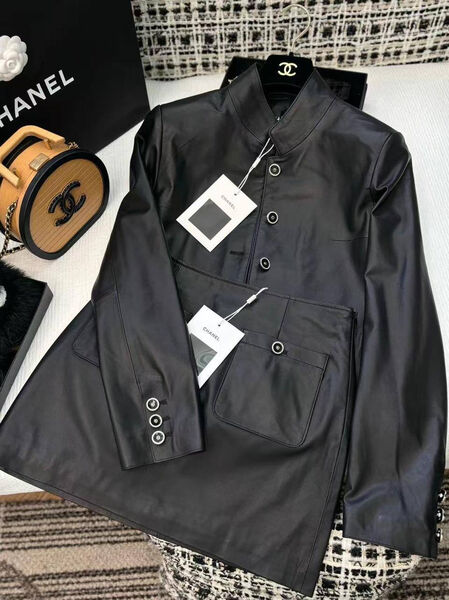 Юбка Chanel женский кожа черный 196446-2