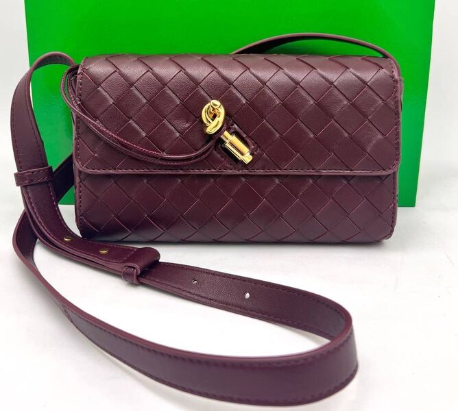 Сумка Bottega Veneta Mini женский кожа бордовый 156374