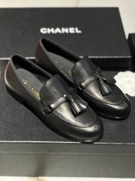 Лоферы Chanel женский кожа черный 146282-3