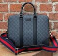 Мужской портфель Gucci мужской канва серебристый 52068