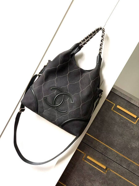 Сумка Chanel женский кожа графитовый 194168-3