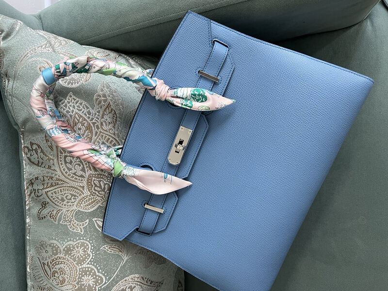 Сумка Hermès Birkin 30 женский кожа бирюзовый 140085-4