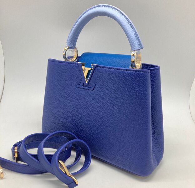 Сумка Louis Vuitton Capucines женский кожа синий 102708