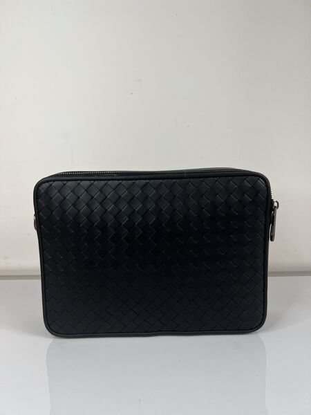 Мужская сумка мессенджер Bottega Veneta мужской кожа черный 149914-5
