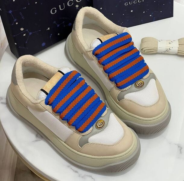 Кеды Gucci женский кожа бежевый 127247