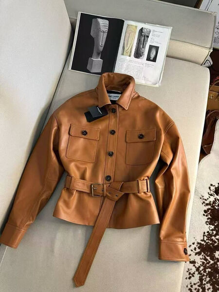 Куртка Miu Miu женский кожа бежевый 174864-3