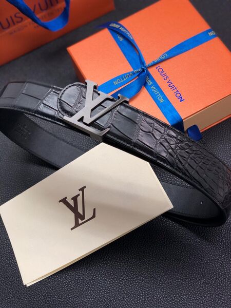 Ремень Louis Vuitton мужской кожа черный 63660