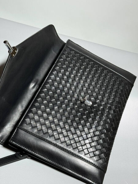 Мужской клатч Bottega Veneta мужской кожа черный 195715-2