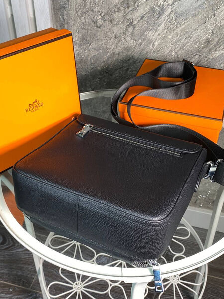 Мужская сумка мессенджер Hermès мужской кожа черный 164058-2