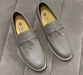 Лоферы Loro Piana женский кожа графитовый 109281-1