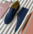 Мужские лоферы Loro Piana мужской замша синий 41033-1