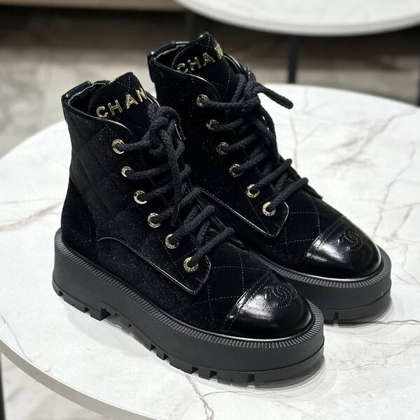 Ботинки Chanel женский замша черный 159793-4