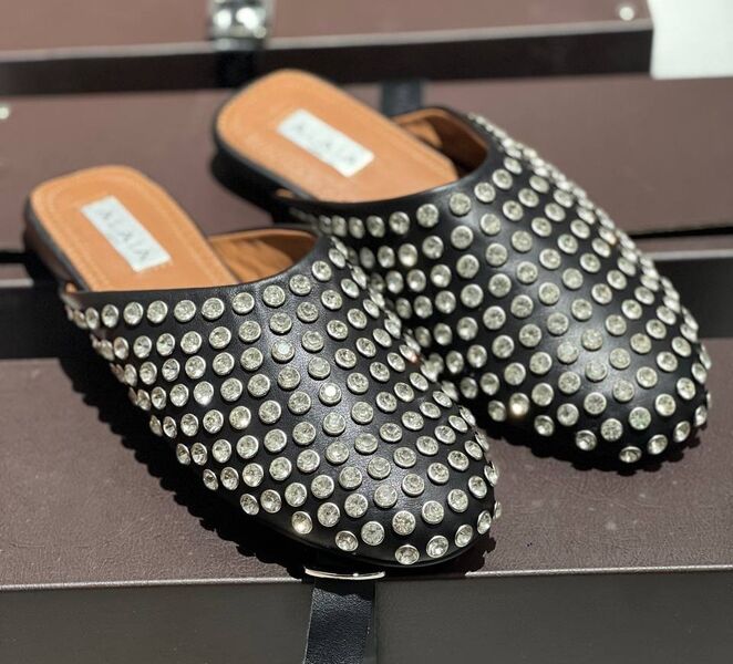 Мюли Alaïa женский кожа черный 137927