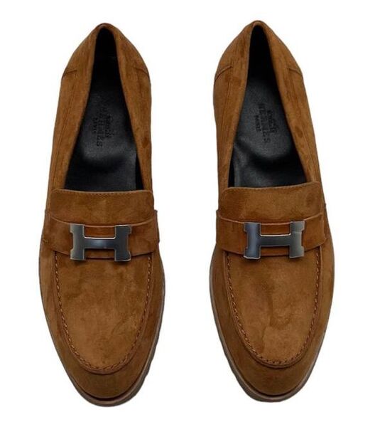 Лоферы Hermès женский замша 104419-2