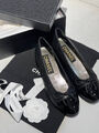 Балетки Chanel женский кожа черный 117648-2