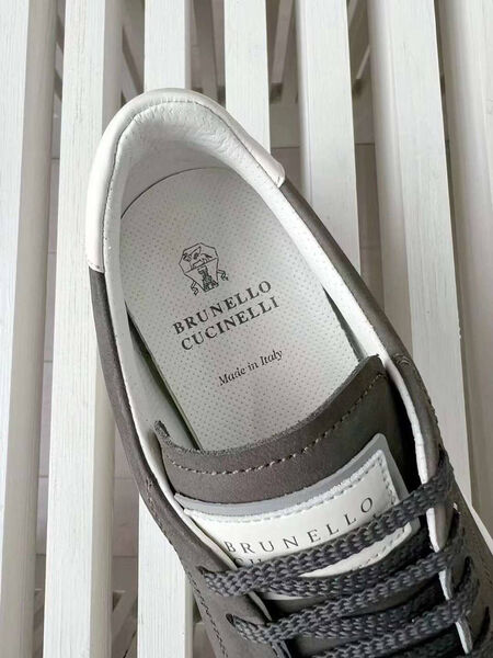 Мужские кеды Brunello Cucinelli мужской нубук графитовый 140604-8