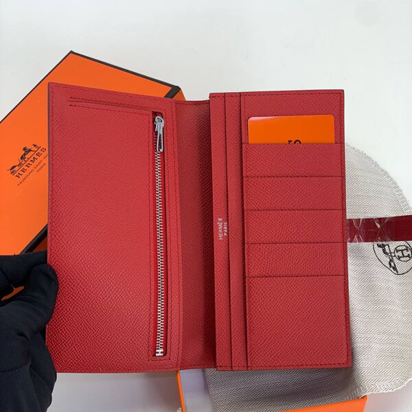 Кошелек Hermès женский кожа бордовый 103071-2