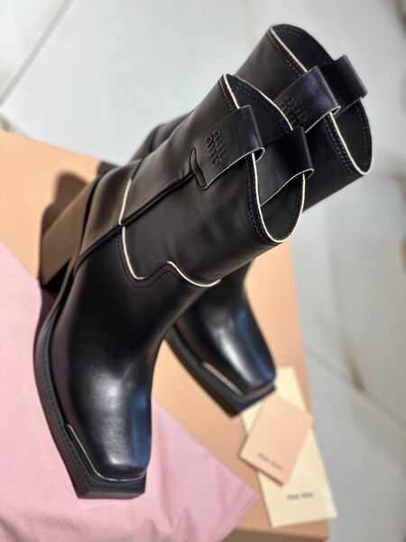 Ботильоны Miu Miu женский кожа черный 125950-2