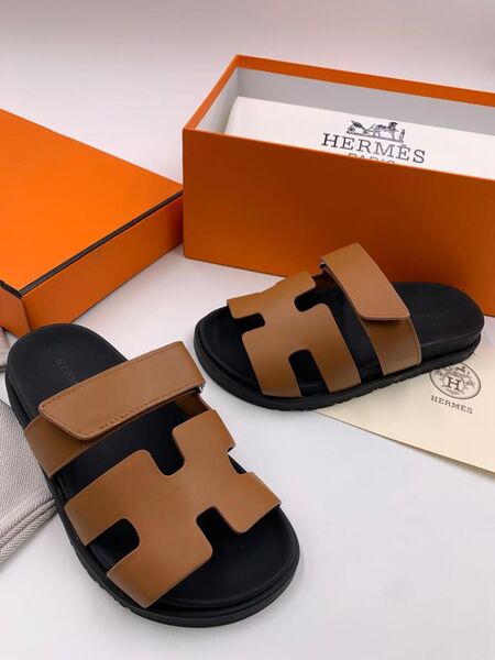 Шлепки Hermès женский кожа 89431-2