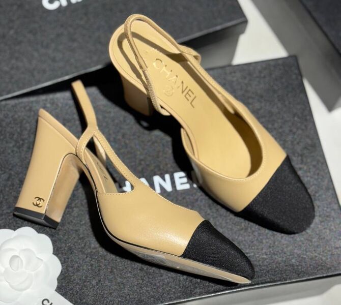 Туфли Chanel женский кожа бежевый 148026